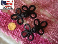 Wholesale 10/200 Pairs Black 3 loops Chinese Braided Cord Frog Closure Buttons