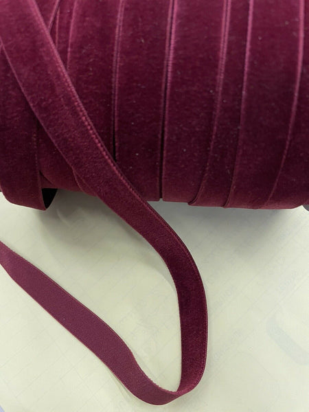 Wholesale Roll burgundy velvet ribbon 50 yards 5/8”