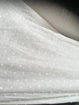 Per yard White 100% Cotton Embroidered Swiss Dot Fabrice 56-57