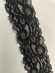 4 yards black stretch lace eyelash soft lingerie 1 3/4”