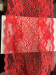 Per yard red poly lace scalloped trim 5.5”