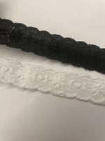 10 yards black or white cotton floral embroidery eyelet 3/4”