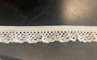 5 yards white elastic ruffled crochet edge lace trim 5/8”