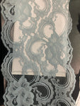 Aquamarine poly lace double scalloped lace 5.5”