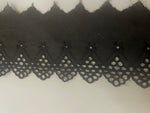 2 yards black cotton embroidery lace trim 3”