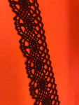 4 yards Black crochet scalloped Insert lace trim 1.5”