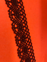 4 yards Black crochet scalloped Insert lace trim 1.5”