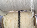 Wholesale 10/ 100 yards White , Black , Ivory edge scalloped narrow lace trim 1/2"