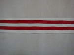 10 Yards Wholesale Roll White & Red Stripped Polyester grosgrain Ribbon 1 1/4"