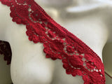 Wholesale 1/ 15 yards Dark Red Floral Venice Edge Lace Trim Guipure 3"