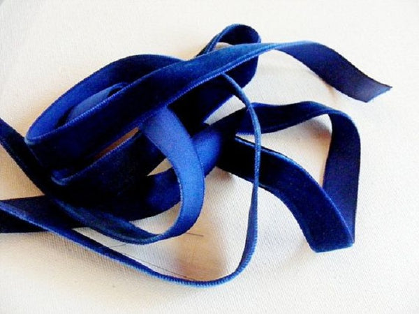 10 yards Clearance wholesale roll royal blue velvet ribbon 5/8"